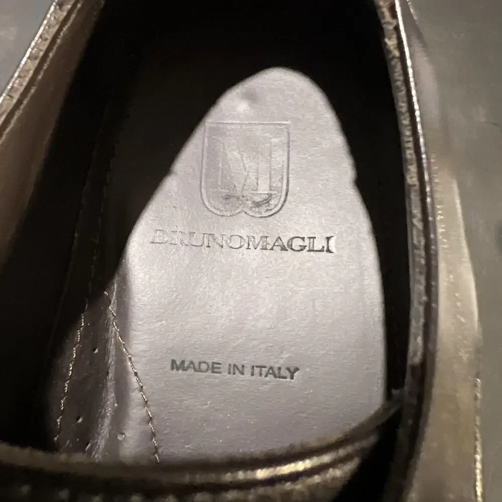 Bruno Magli Shoes Mens Size 9.5 Black Leather Oxford Dress Lace Up Made In Italy